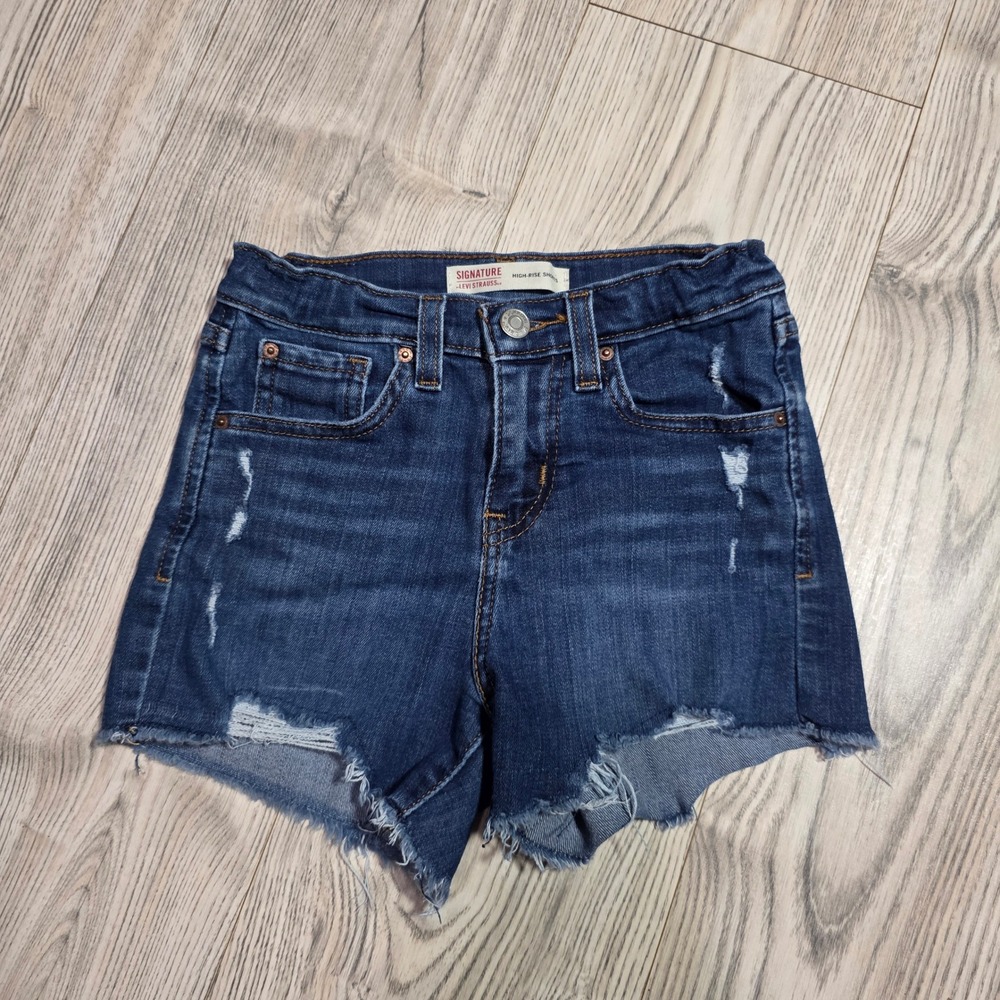 Levi Distressed High Waist Denim Shorts - Girls Size 7